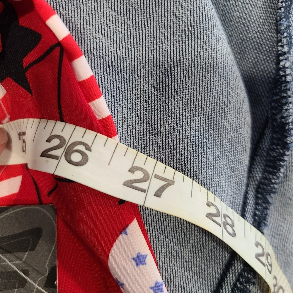 Disney ‎ Mickey Mouse Red, White & Blue Scrub Top 3XL STRETCH PATRIOTIC 3 POCKET